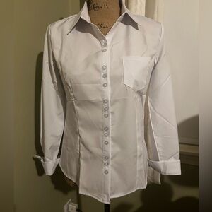 Classic White Button-Up Shirt - Size XS (4), NWOT